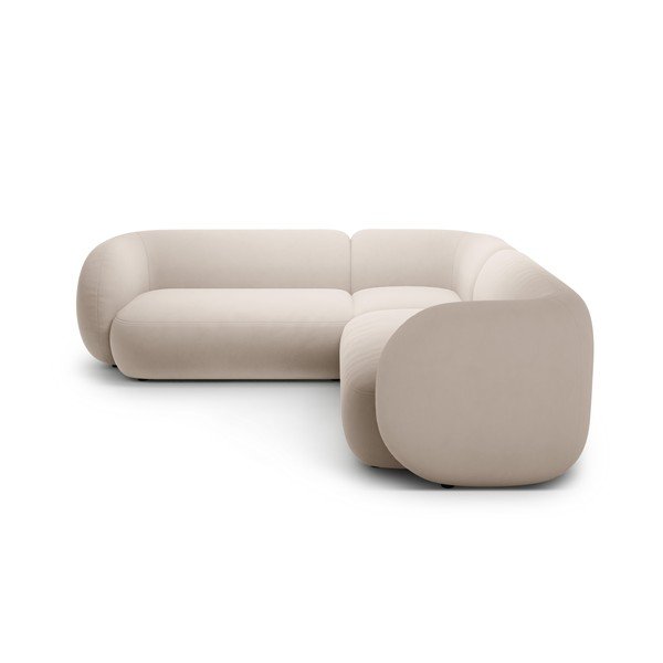 Bézs bársony sarokkanapé Kate – Micadoni -image-2