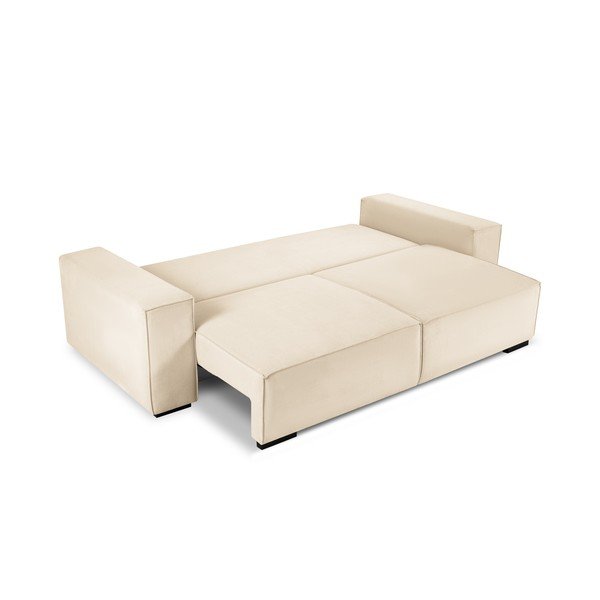 Azalea bézs kordbársony kinyitható kanapé - Mazzini Sofas-image-3
