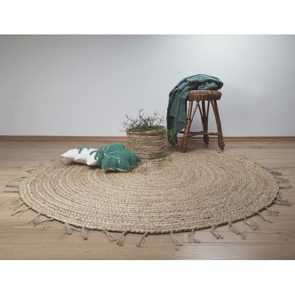 Abha barna kézzel készített szőnyeg, ø 140 cm - Nattiot-image-1