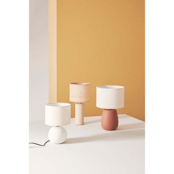 Terrakotta színű kerámia asztali lámpa textil búrával (magasság 41,5 cm) Irvin – Yes Everyday-image-1