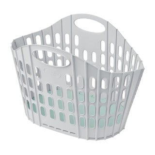 Flat Folding Laundry Basket szürke-zöld összecsukható szennyeskosár - Addis