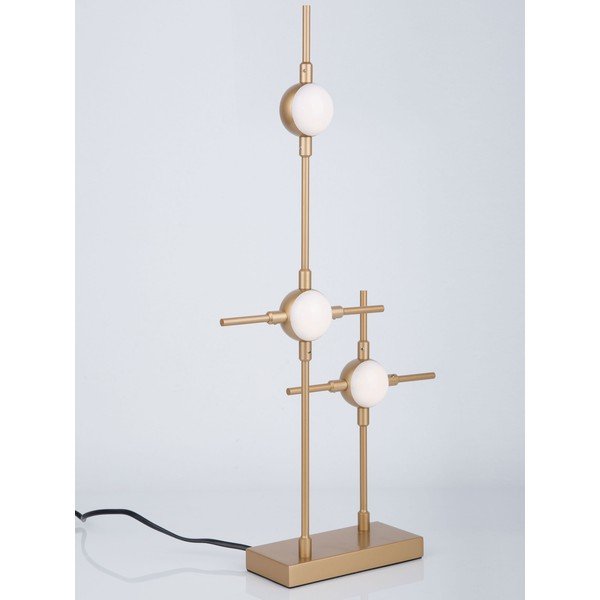 Aranyszínű fém LED asztali lámpa akrilüveg búrával (magasság 52 cm) Atomo – Nova Luce-image-1
