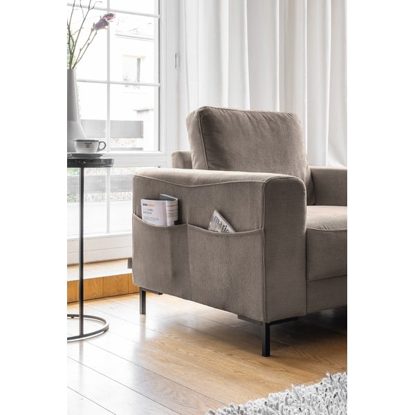 Barna kordbársony fotel Lofty Lilly – Miuform-image-3