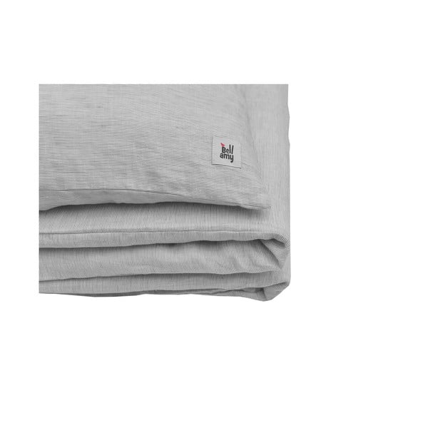 Stripes szürke len gyerek ágyneműhuzat, 140 x 200 cm - BELLAMY-image-4