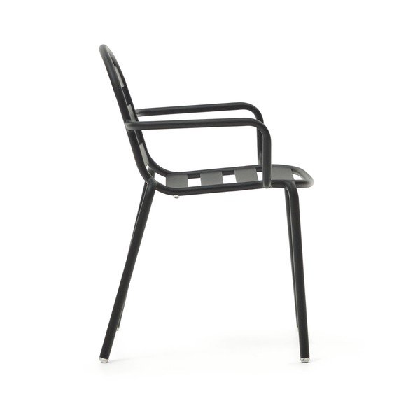 Sötétszürke fém kerti szék Joncols – Kave Home-image-2