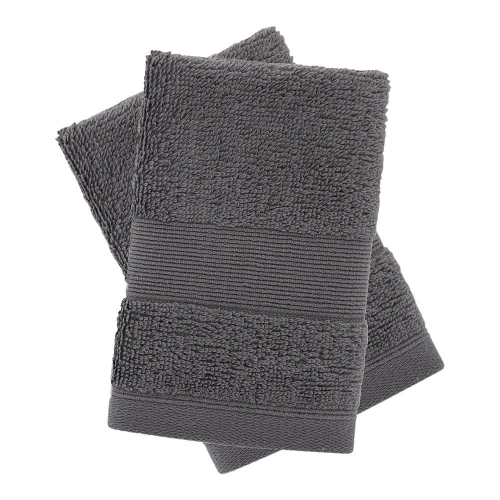 Sötétszürke frottír pamut törölköző szett 2 db-os 30x30 cm Anti-Bacterial  Catherine Lansfield