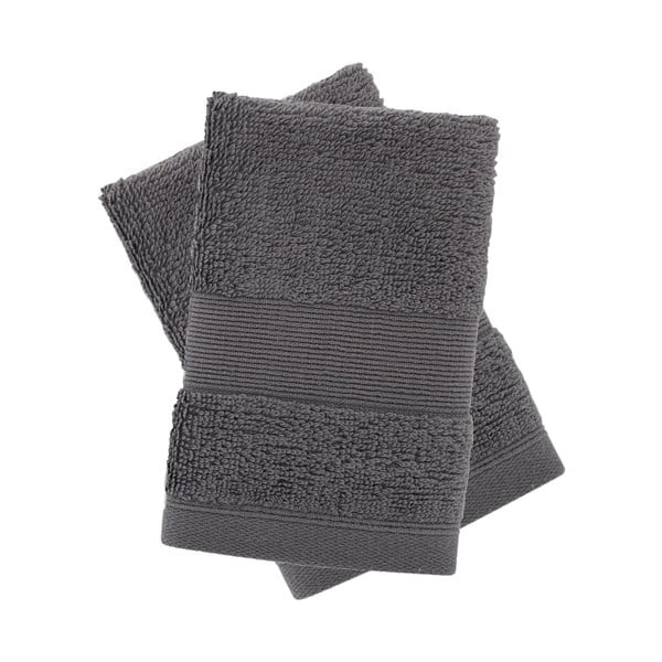 Sötétszürke frottír pamut törölköző szett 2 db-os 30x30 cm Anti-Bacterial – Catherine Lansfield