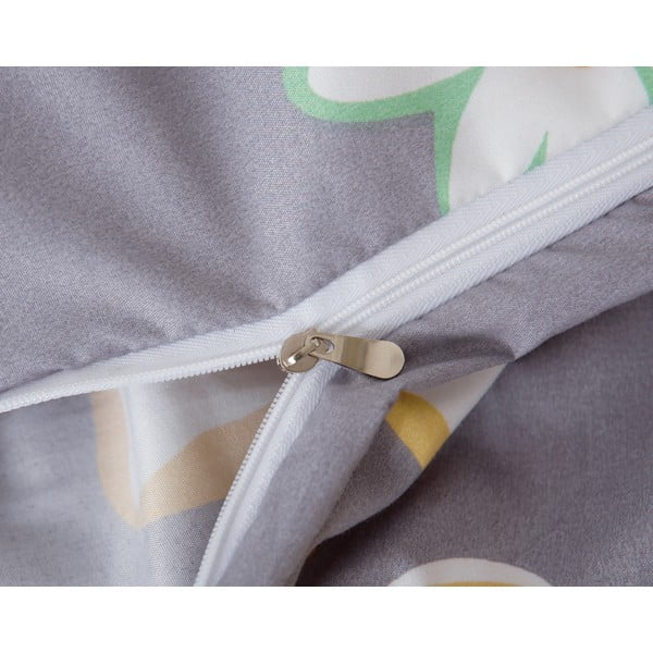 Narancssárga-szürke egyszemélyes háromrészes mikroszatén ágyneműhuzat 140x200 cm Grace – My House-image-4