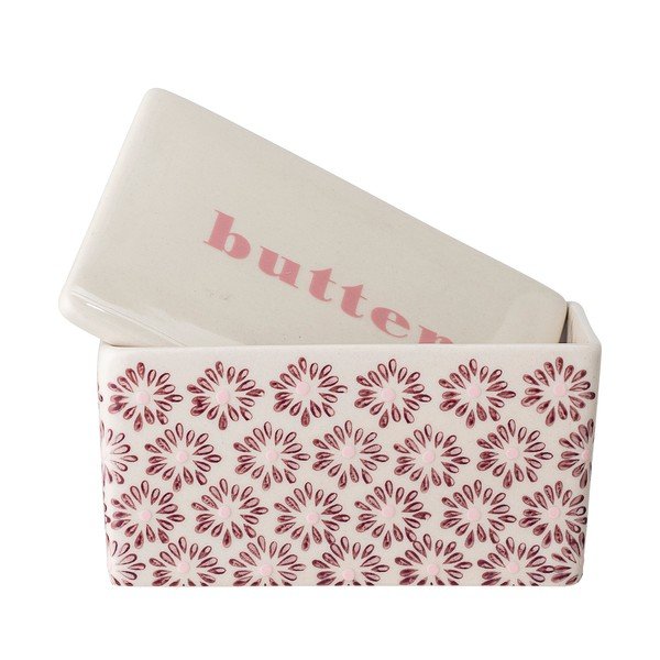 Maya fehér-rózsaszín agyagkerámia vajtartó - Bloomingville-image-4