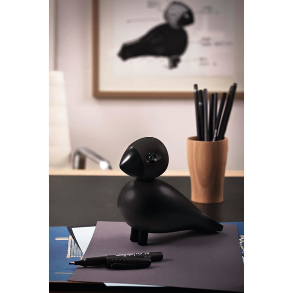 Bojesen Denmark Songbird Ravn fekete dekorációs figura tömör bükkfából - Kay-image-1