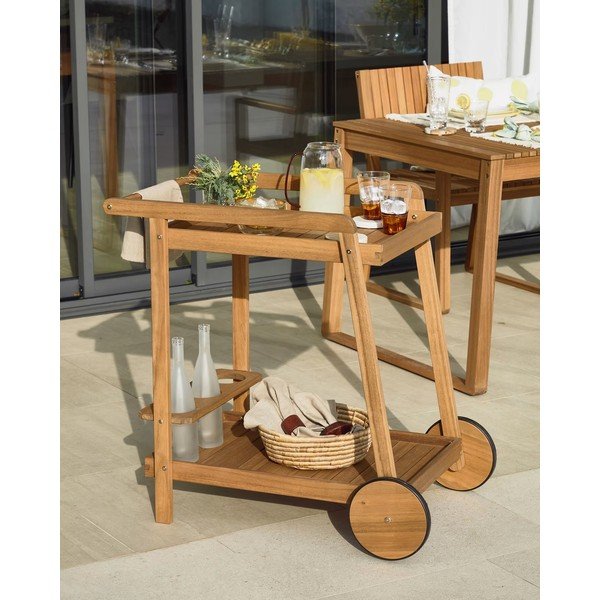 Akácfa zsúrkocsi 55x73 cm Felisa – Kave Home-image-2