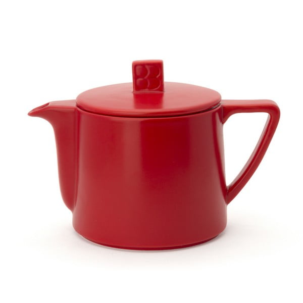 Lund piros kerámia teáskanna szűrővel szálas teához, 500 ml - Bredemeijer