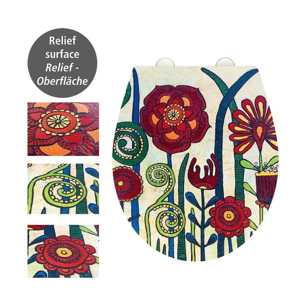 WC-ülőke automatikus záródással 37 x 44,5 cm Rollin'Art Red Blossom – Wenko-image-2