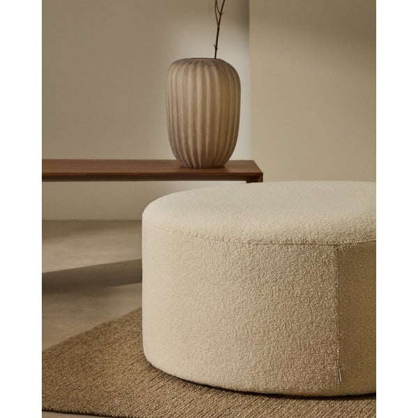 Krémszínű buklé puff Kaeli – Kave Home-image-1