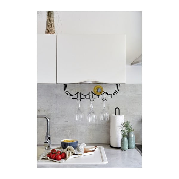 Fekete, fém, polc alatti pohártartó - Wenko-image-3