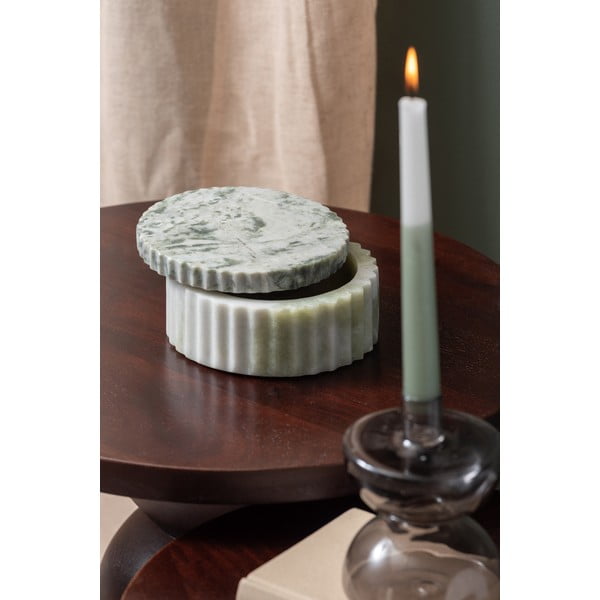 Világoszöld dekoratív kő tárolódoboz ø 15x6 cm Marble – PT LIVING-image-1