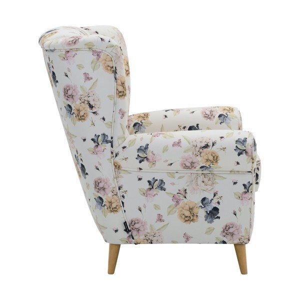 Anton fehér virágmintás füles fotel - Max Winzer-image-4