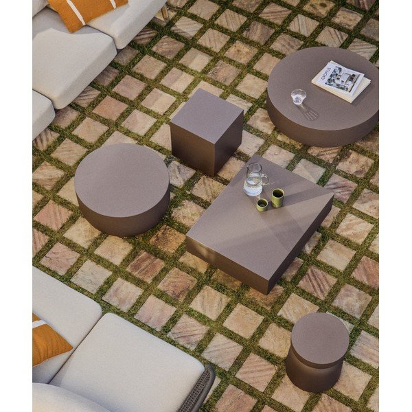 Beton kerek kerti dohányzóasztal ø 60 cm Garbet – Kave Home-image-2