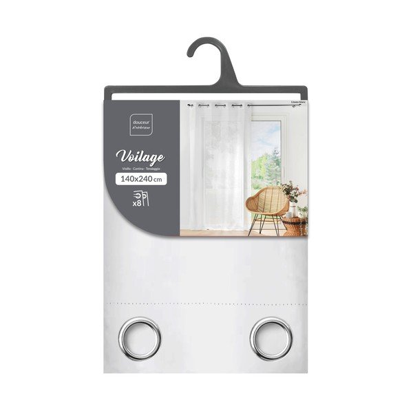 Fehér voile fényáteresztő függöny 140x240 cm Lissea – douceur d'intérieur-image-4