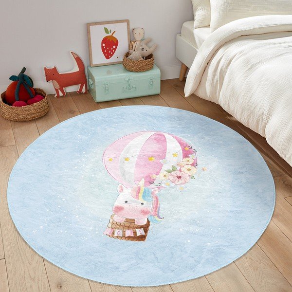 Világoskék gyerek szőnyeg ø 100 cm Comfort – Mila Home-image-1