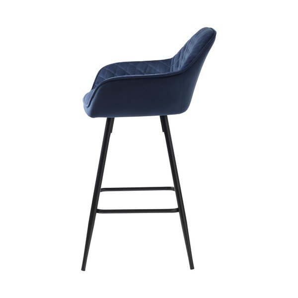 Kék bársony bárszék (ülésmagasság 67 cm) Milton – Unique Furniture-image-2