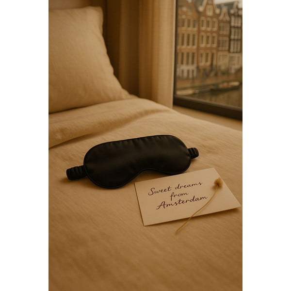 Fekete selyem alvómaszk Mulberry Silk – Mila Home Luxury-image-2