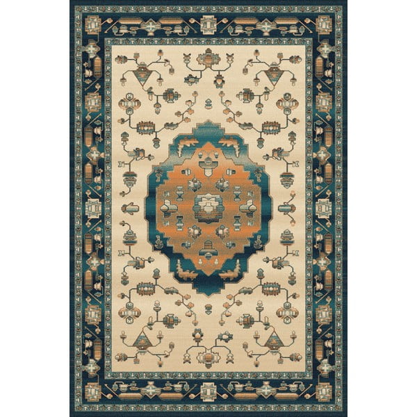 Zöld-bézs gyapjú szőnyeg 200x300 cm Tonati – Agnella