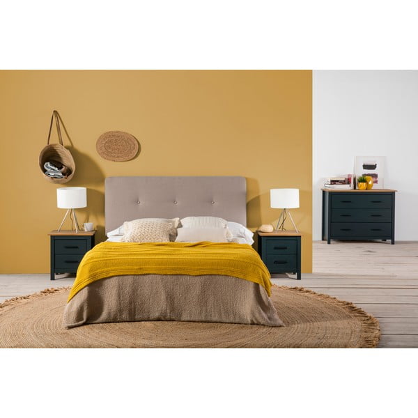 Sötétkék borovi fenyő éjjeliszekrény Miranda – Marckeric-image-4