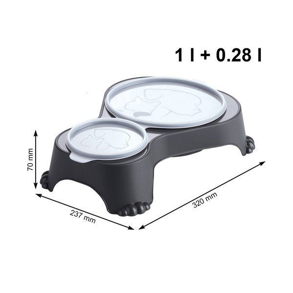 Fekete műanyag kisállat tálka fedéllel Sally - Rotho-image-1