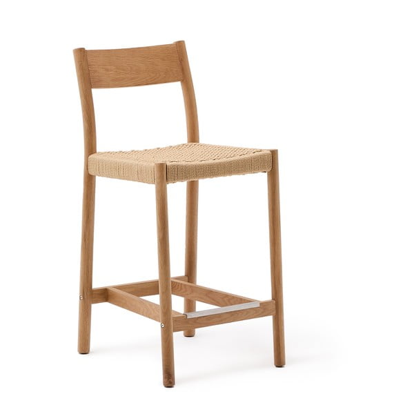 Natúr színű tölgyfa bárszék (ülésmagasság 65 cm) Yalia – Kave Home
