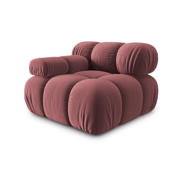 Rózsaszín bársony kanapé modul (bal oldali) Bellis – Micadoni Home-image-3