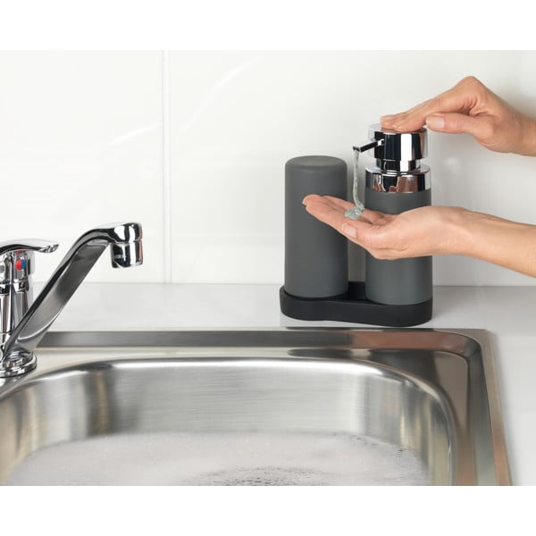 Squeeze 2 db szürke tisztítószer adagoló alátéttel, 250 ml - Wenko-image-3