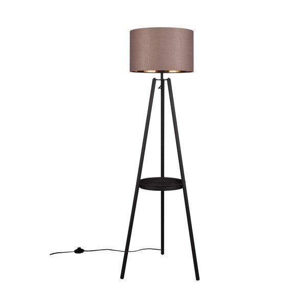 Fekete állólámpa polccal (magasság 152 cm) Colette – Reality