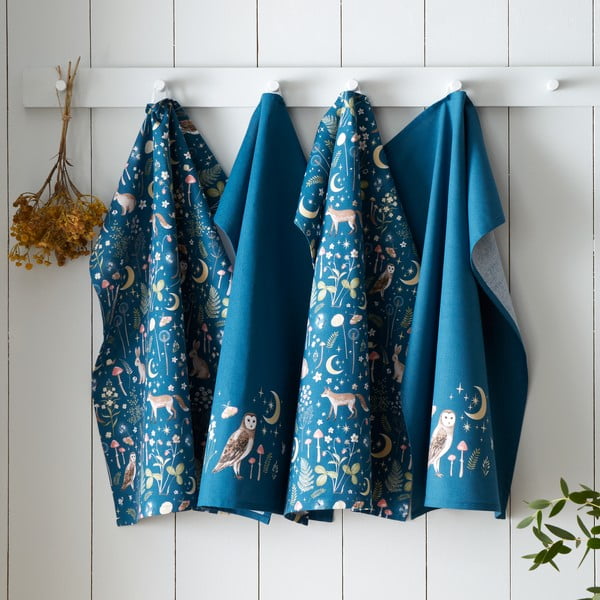 Pamut konyharuha szett 4 db-os 50x70 cm Enchanted Twilight Animals – Catherine Lansfield-image-1