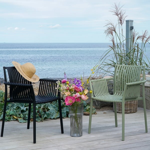 Fekete műanyag kerti szék szett 2 db-os Tulsa – House Nordic-image-1