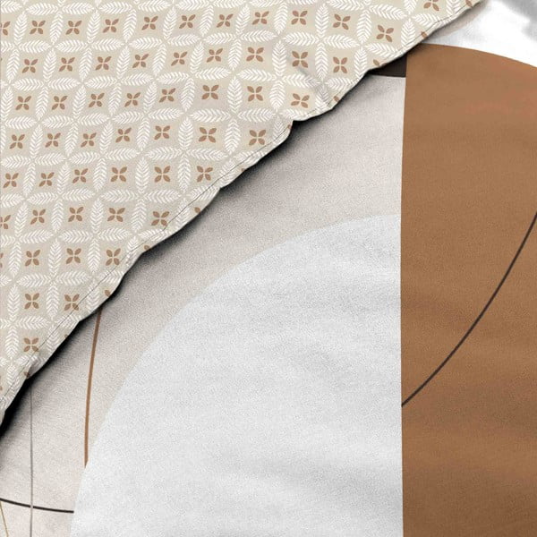 Fehér-bézs kétszemélyes-hosszabbított pamut ágyneműhuzat 240x220 cm Natacha – douceur d'intérieur-image-2