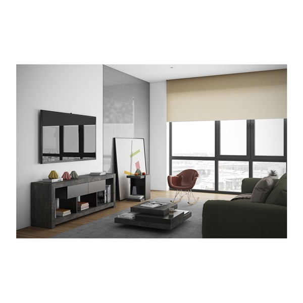 Slate dohányzóasztal beton dekorral, fekete részletekkel - TemaHome-image-4