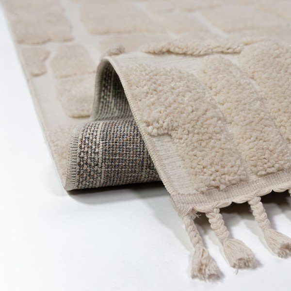 Krémszínű futószőnyeg 80x300 cm Esra Cobbled – Flair Rugs-image-4