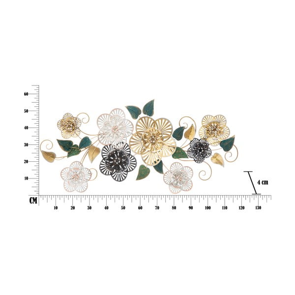 Campur -B- virág motívumos fali fémdekoráció, 118 x 58 cm - Mauro Ferretti-image-2