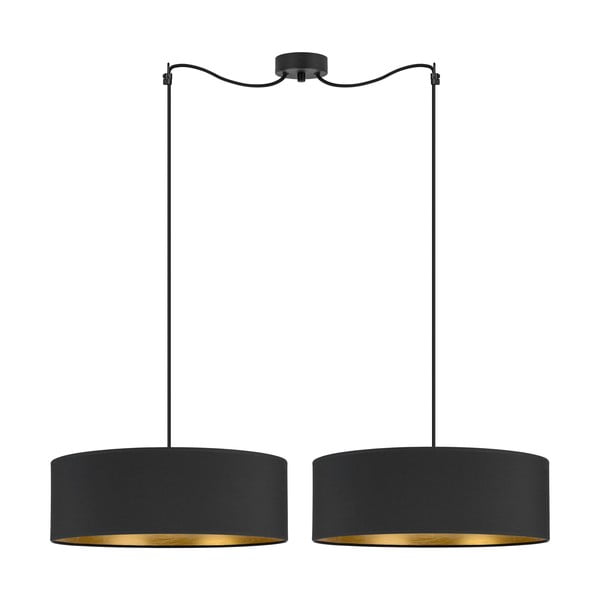 Tres XL fekete kétágú függőlámpa aranyszínű részletekkel, ⌀ 45 cm - Sotto Luce