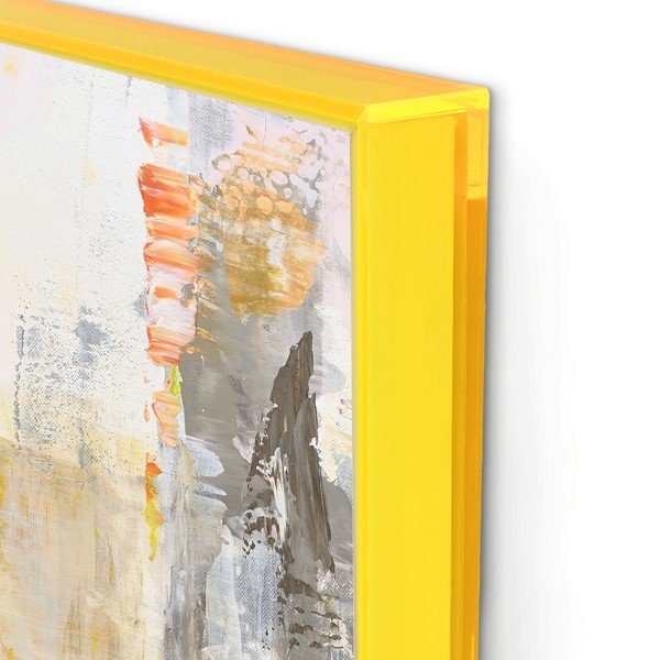 Nyomtatott keretezett vászon kép szett kézzel festett részletekkel 2 db-os 41,5x41,5 cm New Age Yellow – Malerifabrikken-image-3