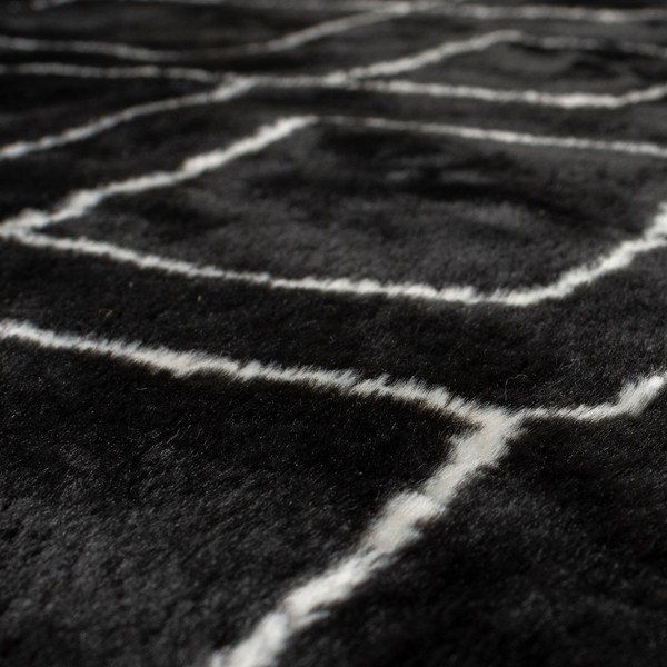 Fekete mosható szőnyeg 160x230 cm Imran – Flair Rugs-image-3