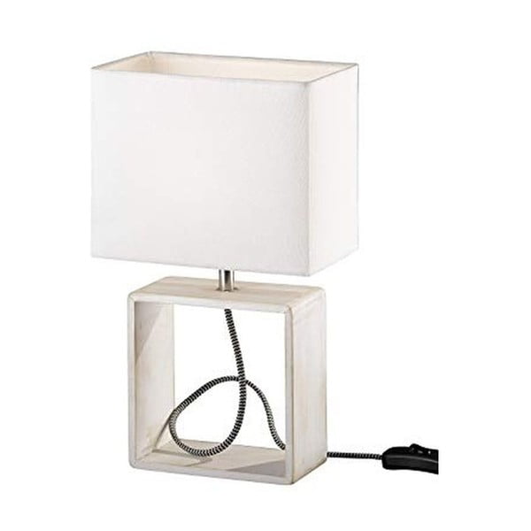 Tick fehér asztali lámpa fából és szövetből, magasság 34 cm - Trio