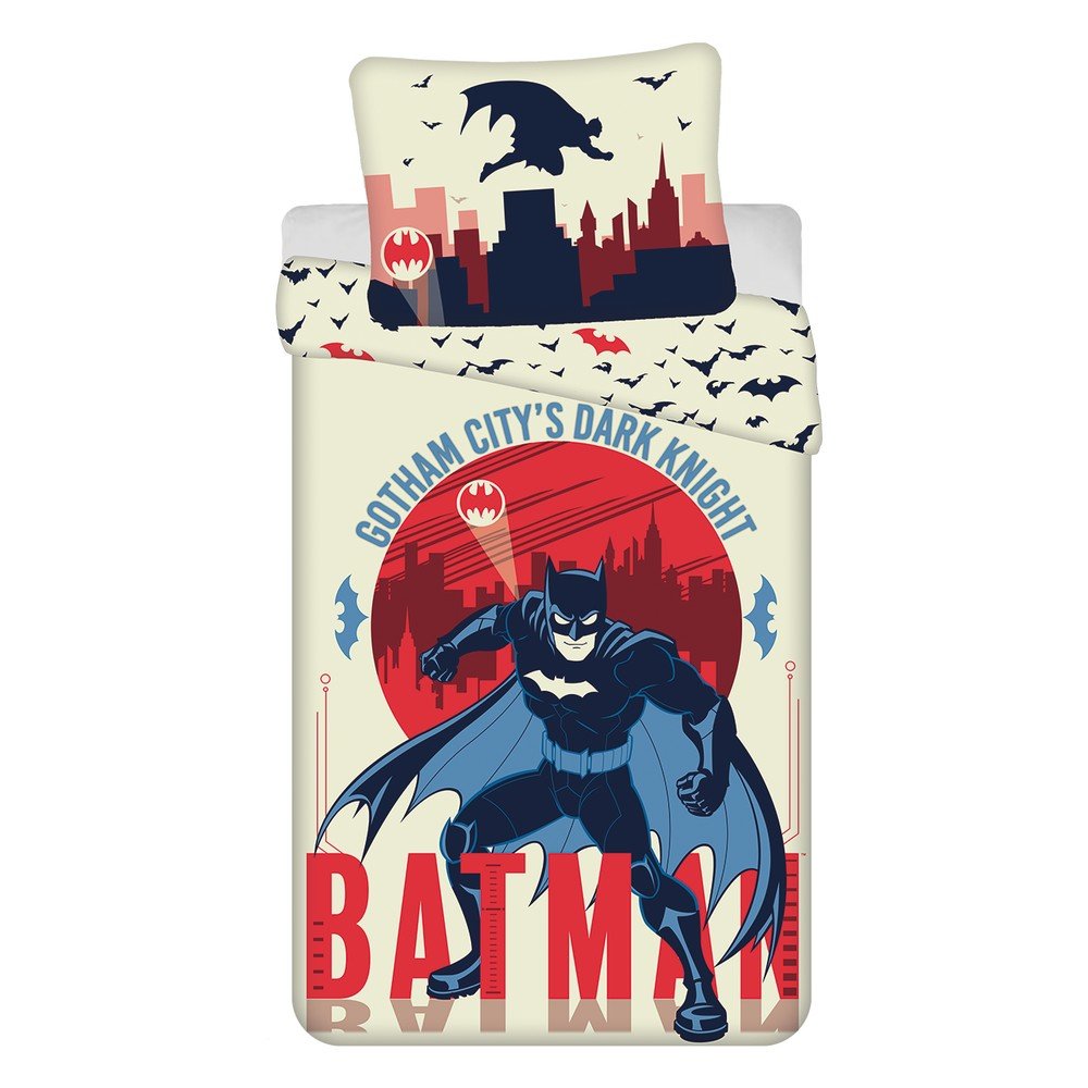 Egyszemélyes pamut gyerek ágyneműhuzat 140x200 cm Batman "Gotham's Knight"  Jerry Fabrics