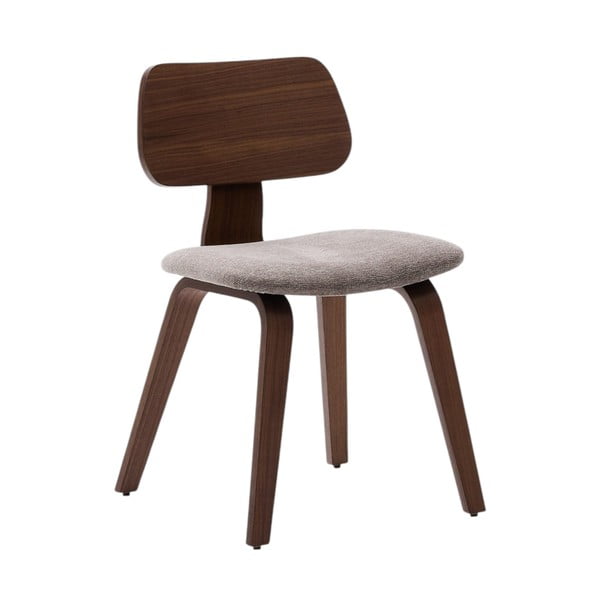 Bézs-sötétbarna étkezőszék diófa dekorral Gena – Kave Home