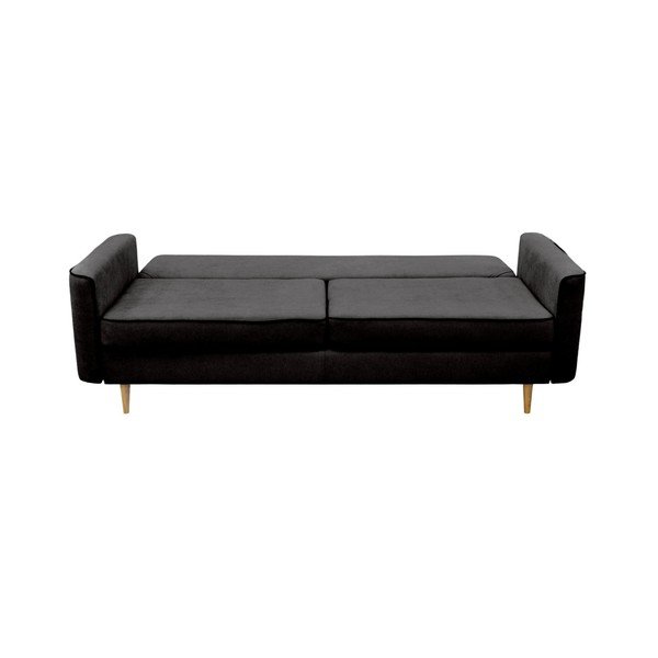 Ivy fekete 3 személyes kinyitható kanapé világos lábakkal - Mazzini Sofas-image-3