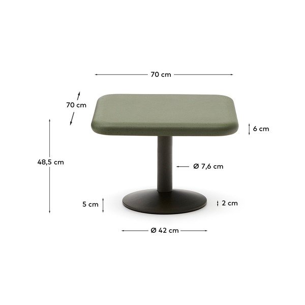 Kerti étkezőasztal beton asztallappal 70x70 cm Esilda – Kave Home-image-4