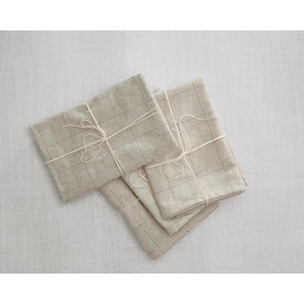 Grey Lines 4 db szövet szalvéta lenkeverékkel, 43 x 43 cm - Really Nice Things-image-2