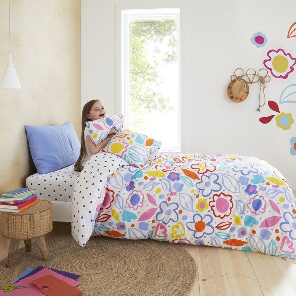 Gyerek pamut ágyneműhuzat 200x135 cm Blomme Floral - Pineapple Elephant-image-4