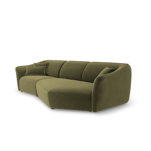 Zöld bársony sarokkanapé Tokyo – Cosmopolitan Design-image-3